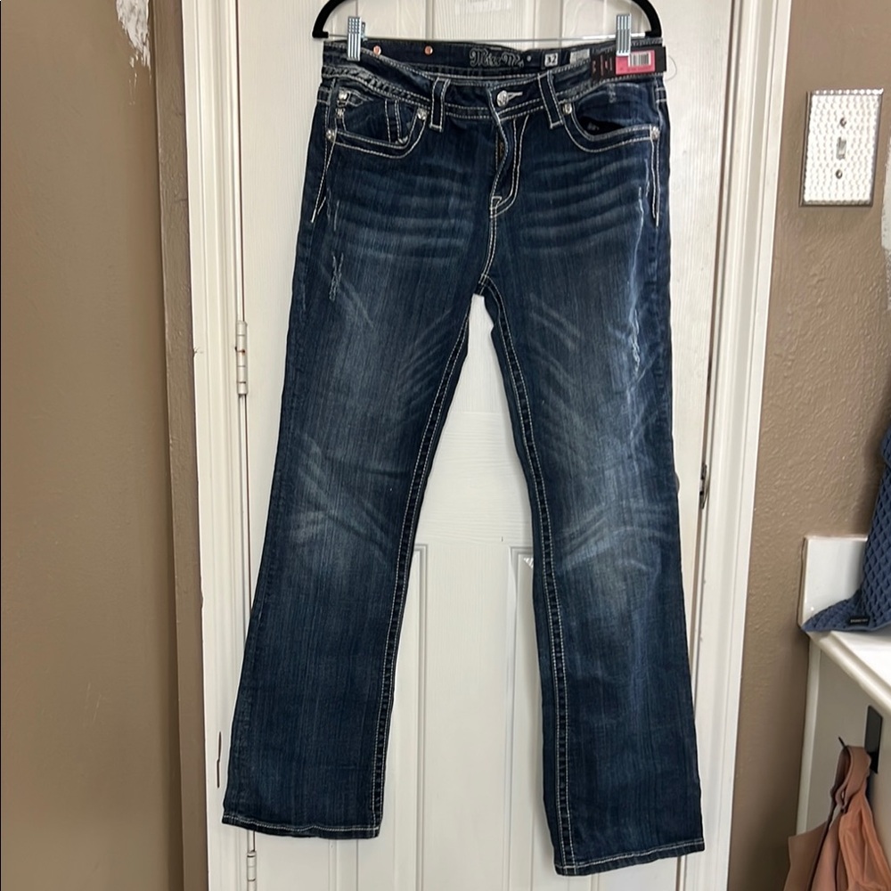 Miss Me Women's Boot Cut Jeans - Dark Blue Short Inseam Size 32 NWT